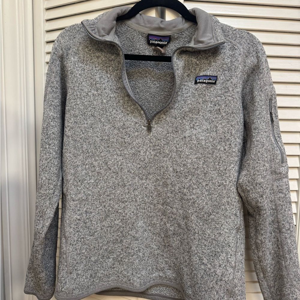 Patagonia better sweater women’s 1/4 zip pullover size large gray heather